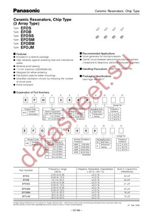 EFO-BM1605E5 datasheet  